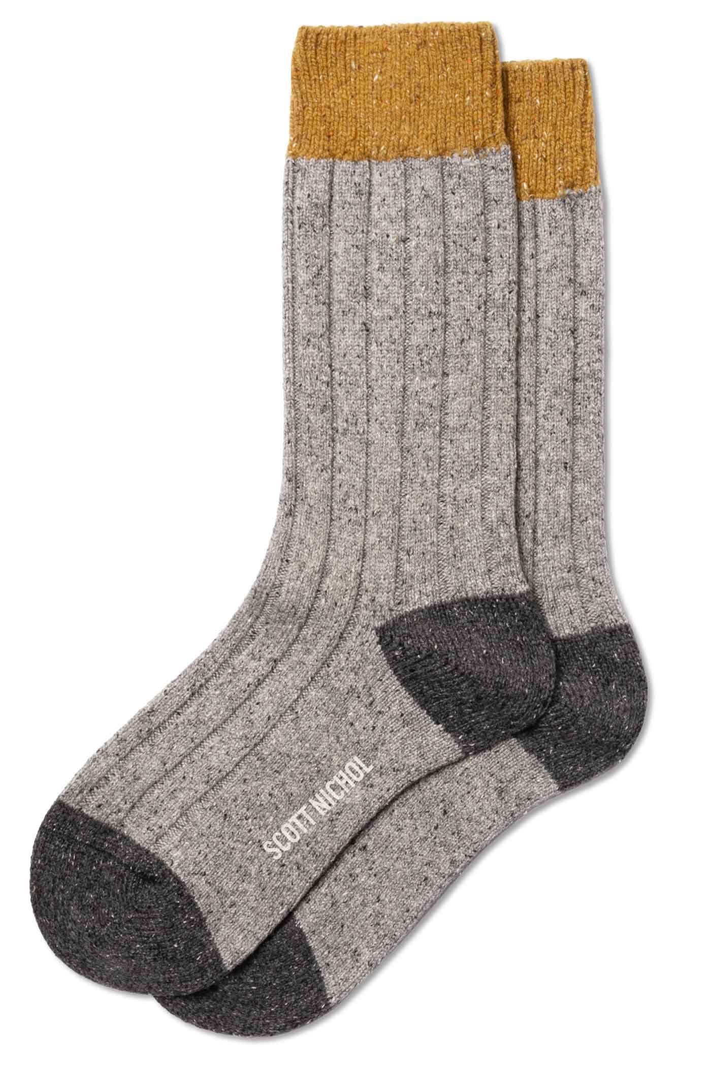 Thornham Mid Grey Wool Men's Socks